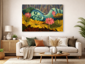 Home sleeping buddha flower bed